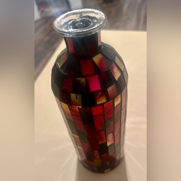 Stained Glass Jewel Toned Mosaic Vase - Picture 3 of 7